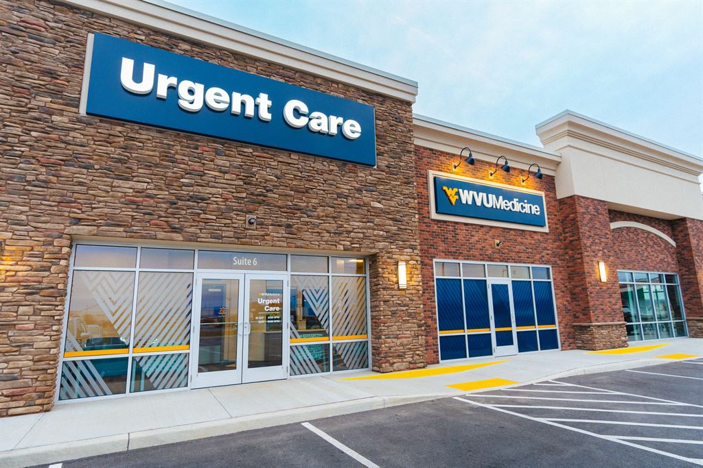 The exterior of the WVU Medicine Urgent Care location in the Spring Mills area.