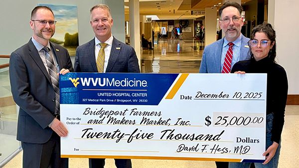 United Hospital Center Donates $25,000 to the Bridgeport Farmers and Makers Market, Inc., to Support 2026 Season and Community Wellness