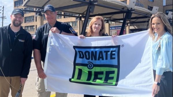 Camden Clark marks Donate Life Month with flag-raising ceremony honoring organ donors 