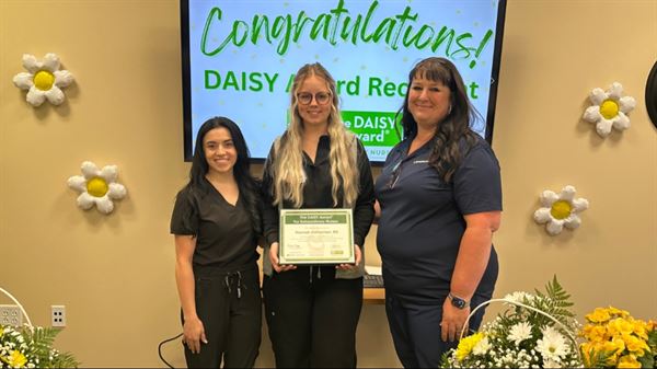 Potomac Valley Hospital honors Hannah Halterman, RN III, with DAISY Award for Extraordinary Nurses