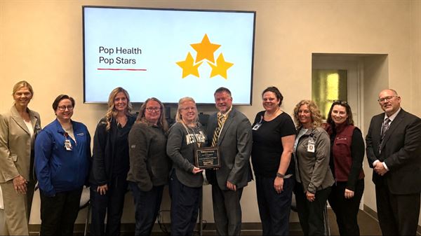 WVU Medicine St. Joseph's Hospital Rural Health Clinic at Brushy Fork Receives WVU Medicine Pop Star Award