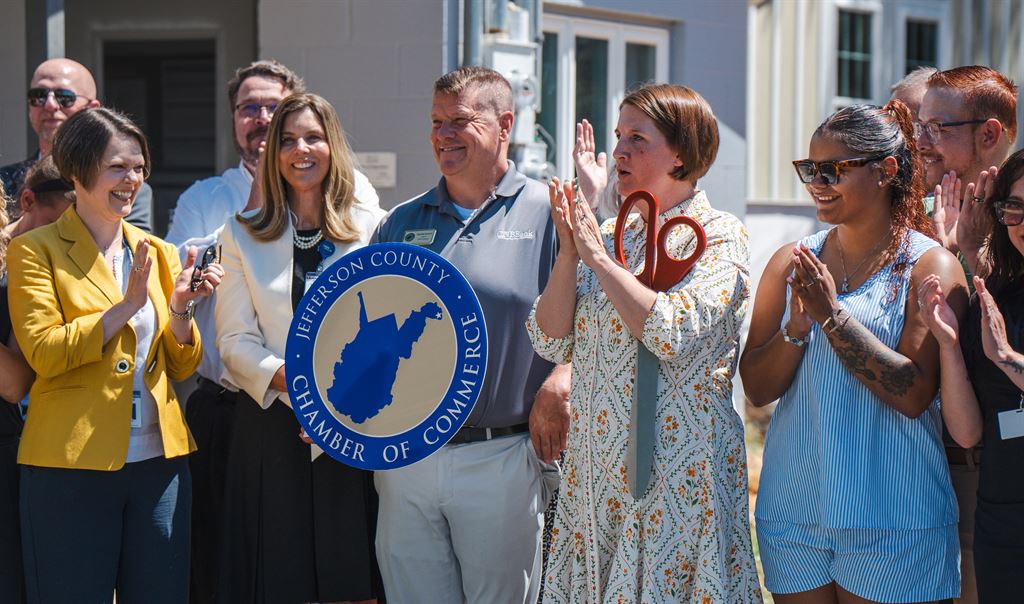 Community officials, including from WVU Medicine Jefferson Medical Center, attend a ribbon-cutting event at a new community clinic, in Ranson.