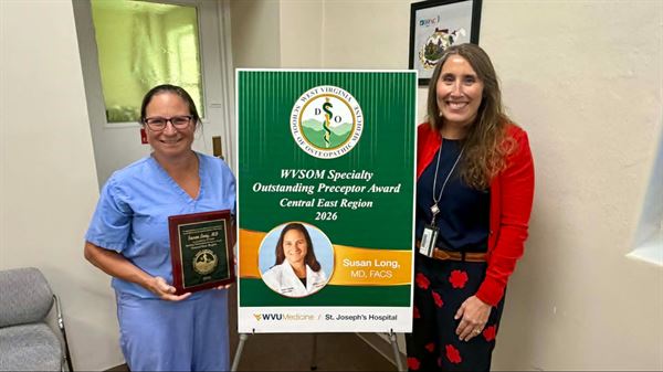Dr. Susan Long Receives WVSOM Outstanding Preceptor Award