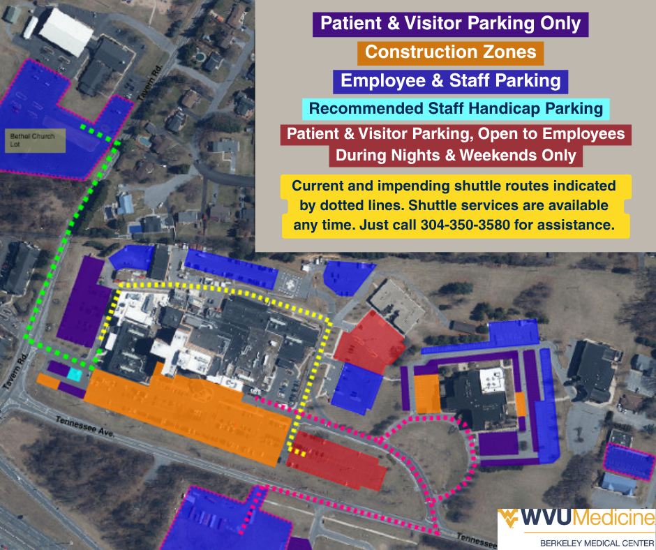 WVU Medicine Berkeley Medical Center Parking August 2026