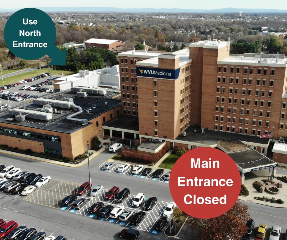 Entrance details at WVU Medicine Berkeley Medical Center Aug. 2026