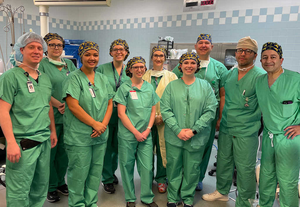 The team that performed the first open heart surgery at WVU Medicine Thomas Hospitals on March 26.