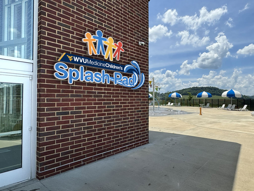 The WVU Medicine Children's Splash Pad at the Peak Health Aquatic Center at Mylan Park.